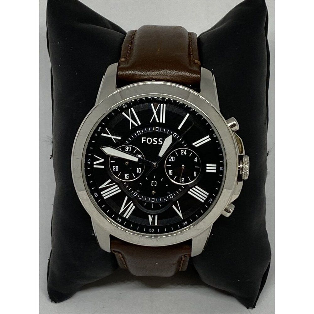 Fossil Grant FS4736 Men Brown Leather Analog Black
